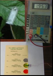 SG-1000 Leaf Sensor, Cal. Card and  Multimeter